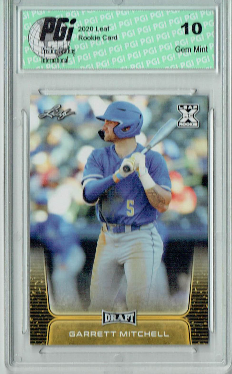 Garrett Mitchell 2020 Leaf Draft Baseball #13 Gold SP Rookie Card PGI 10
