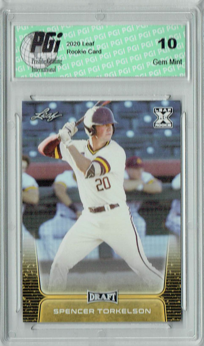 Spencer Torkelson 2020 Leaf Draft Baseball #18 Gold SP Rookie Card PGI 10