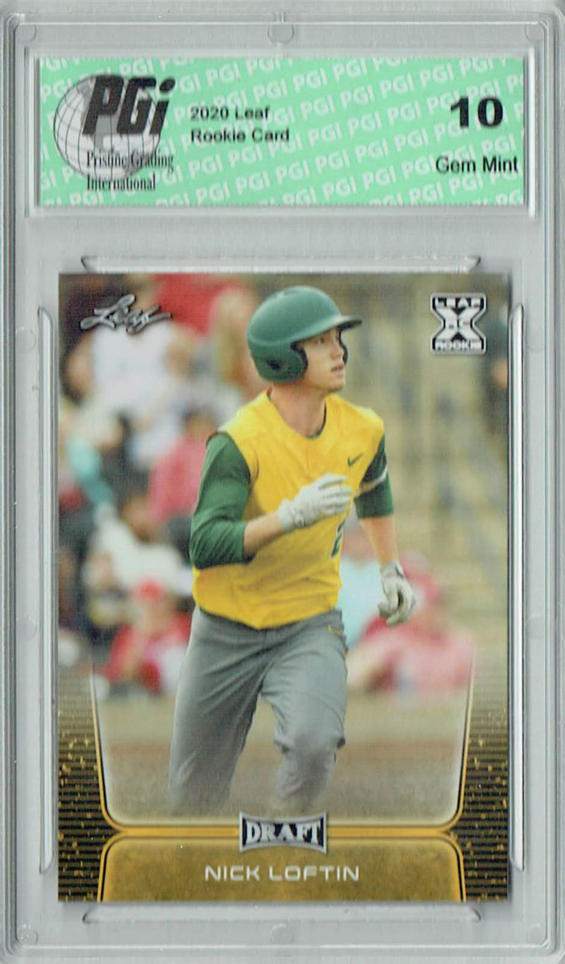 Nick Loftin 2020 Leaf Draft Baseball #25 Gold SP Rookie Card PGI 10