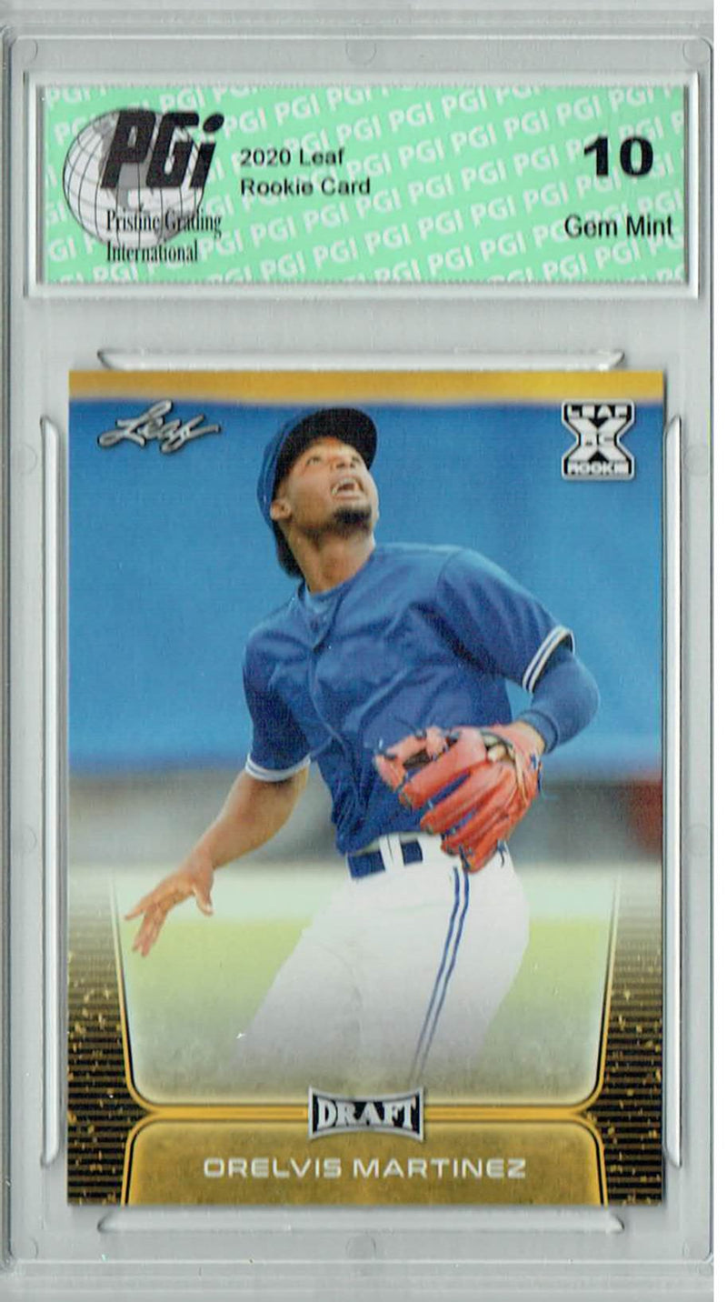 Orelvis Martinez 2020 Leaf Draft Baseball #23 Gold SP Rookie Card PGI 10