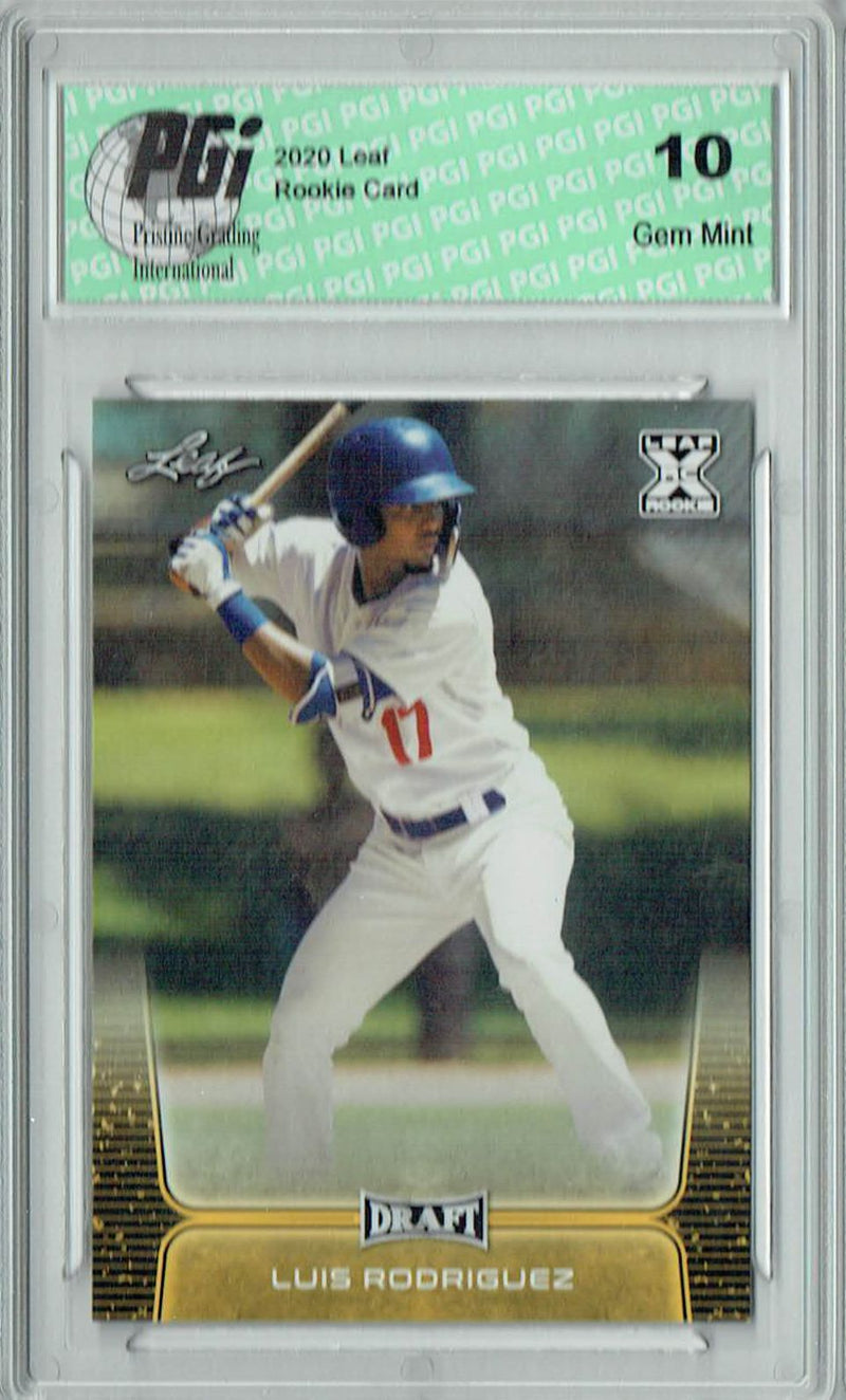 Luis Rodriguez 2020 Leaf Draft Baseball #24 Gold SP Rookie Card PGI 10
