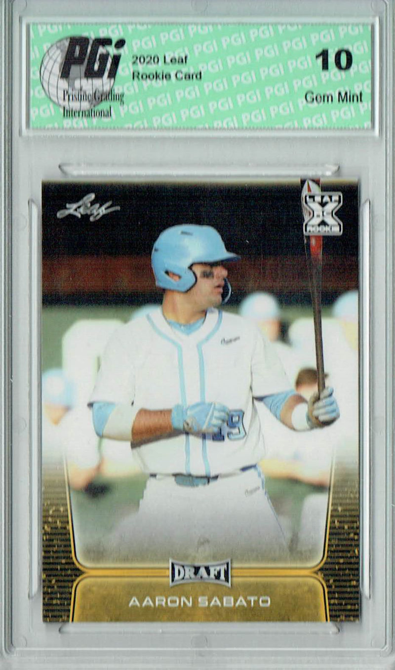 Aaron Sabato 2020 Leaf Draft Baseball #20 Gold SP Rookie Card PGI 10