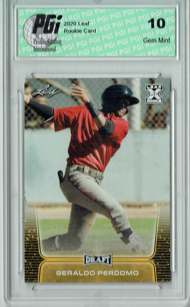 Geraldo Perdomo 2020 Leaf Draft Baseball #22 Gold SP Rookie Card PGI 10