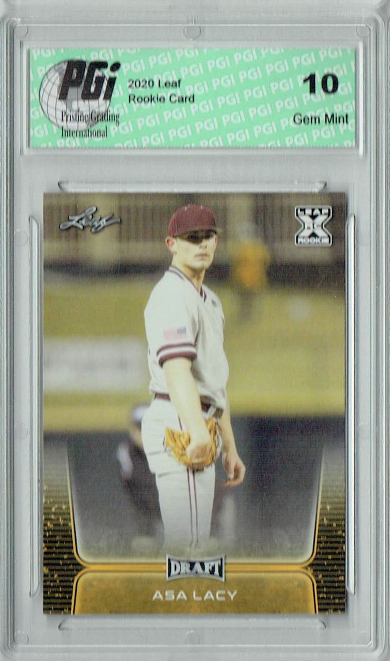 Asa Lacy 2020 Leaf Draft Baseball #27 Gold SP Rookie Card PGI 10