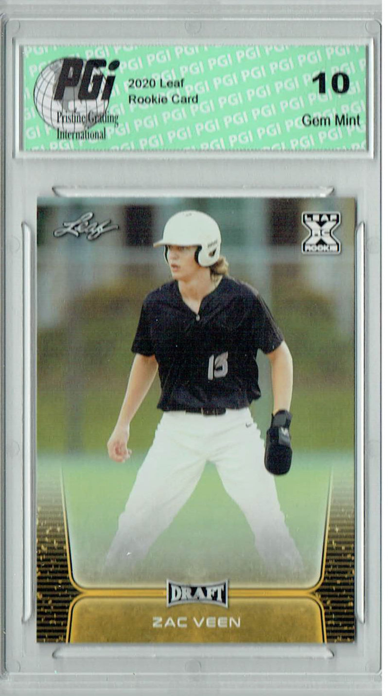 Zac Veen 2020 Leaf Draft Baseball #32 Gold SP Rookie Card PGI 10