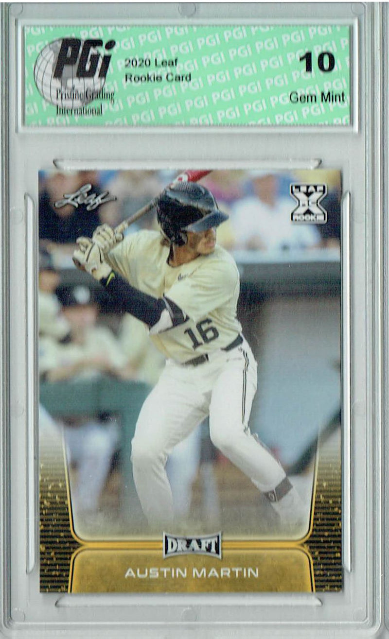 Austin Martin 2020 Leaf Draft Baseball #28 Gold SP Rookie Card PGI 10