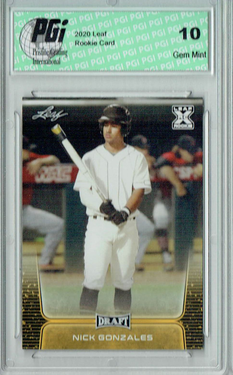 Nick Gonzales 2020 Leaf Draft Baseball #30 Gold SP Rookie Card PGI 10