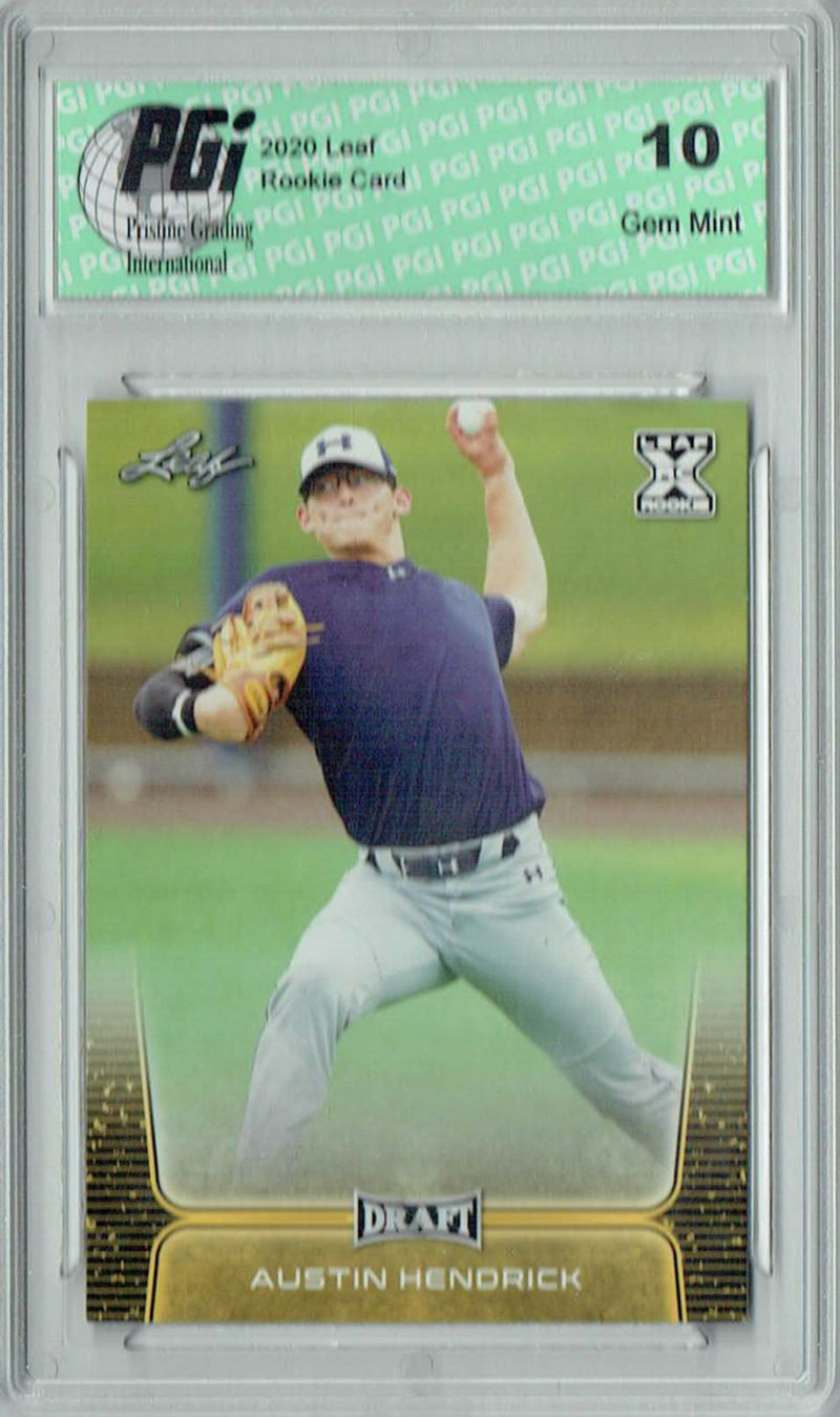 Austin Hendrick 2020 Leaf Draft Baseball #35 Gold SP Rookie Card PGI 10
