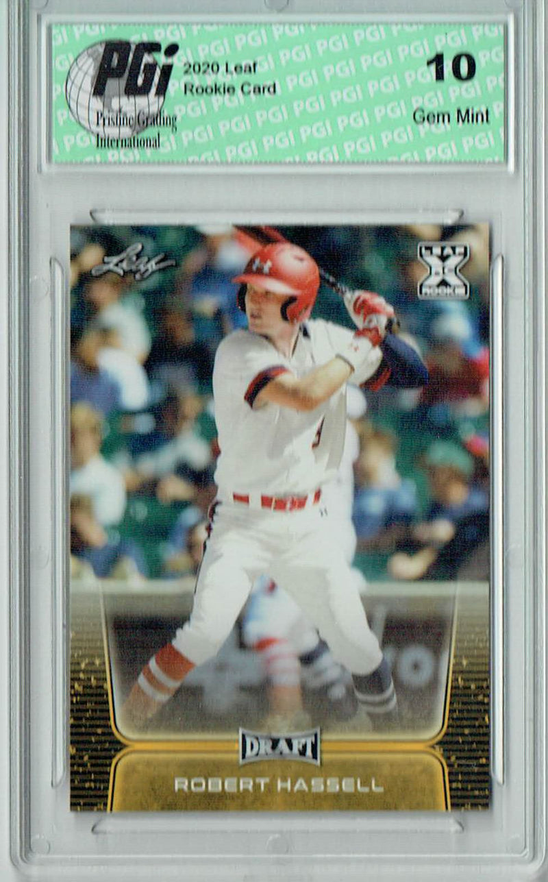 Robert Hassell 2020 Leaf Draft Baseball #31 Gold SP Rookie Card PGI 10