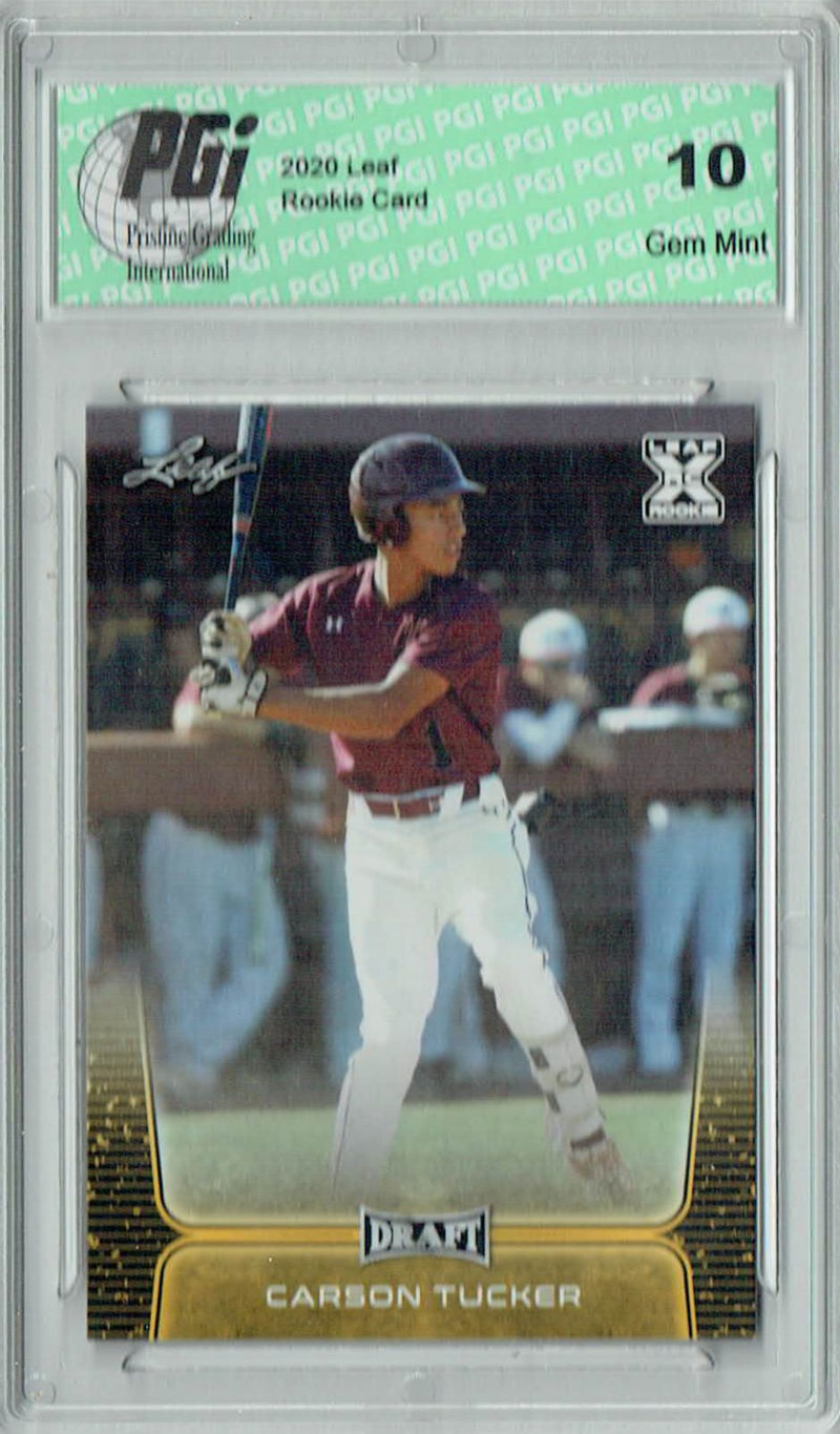 Carson Tucker 2020 Leaf Draft Baseball #43 Gold SP Rookie Card PGI 10
