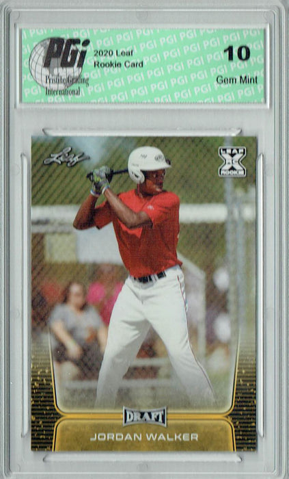 Jordan Walker 2020 Leaf Draft Baseball #42 Gold SP Rookie Card PGI 10