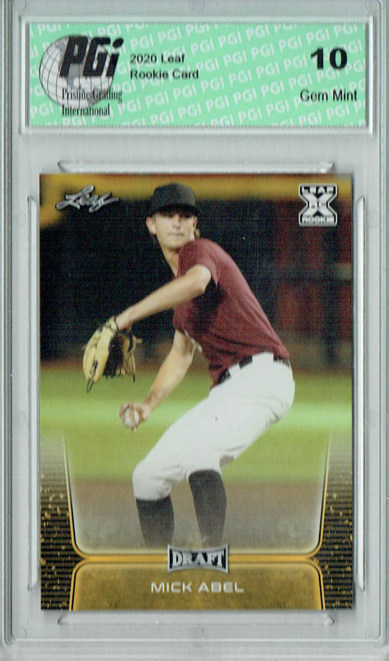 Mick Abel 2020 Leaf Draft Baseball #38 Gold SP Rookie Card PGI 10