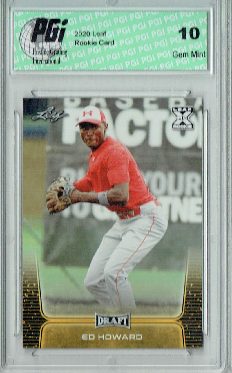 Ed Howard 2020 Leaf Draft Baseball #39 Gold SP Rookie Card PGI 10