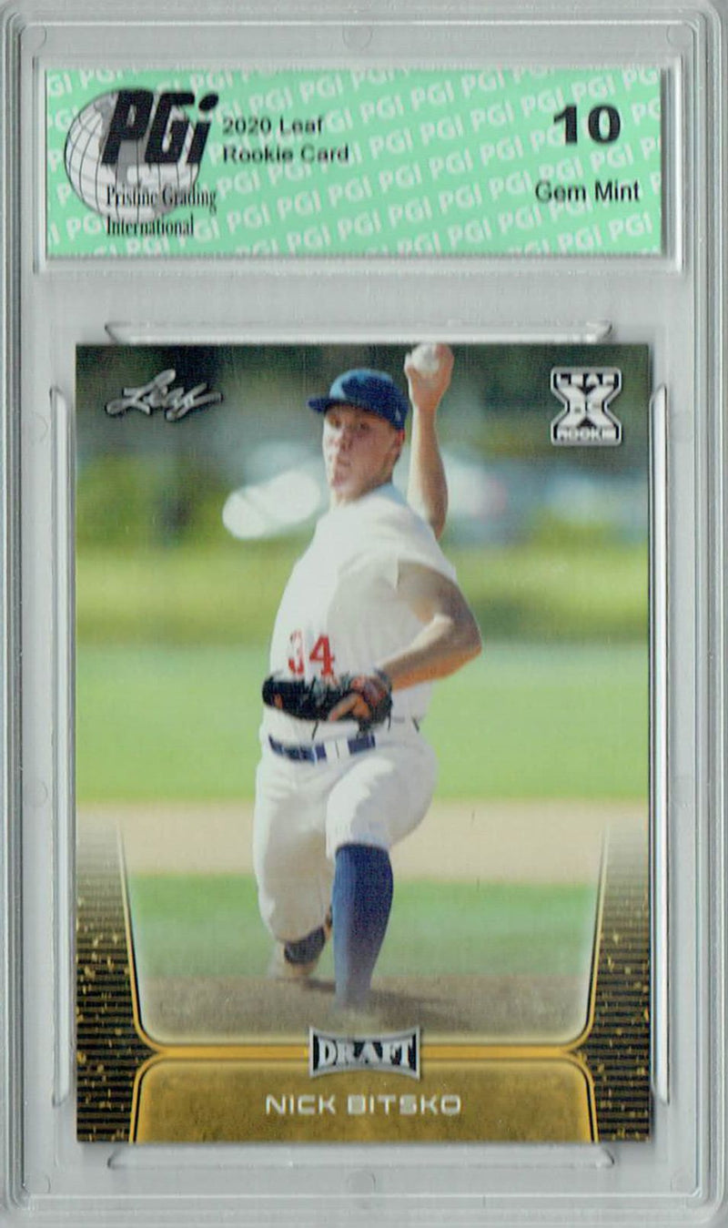 Nick Bitsko 2020 Leaf Draft Baseball #44 Gold SP Rookie Card PGI 10