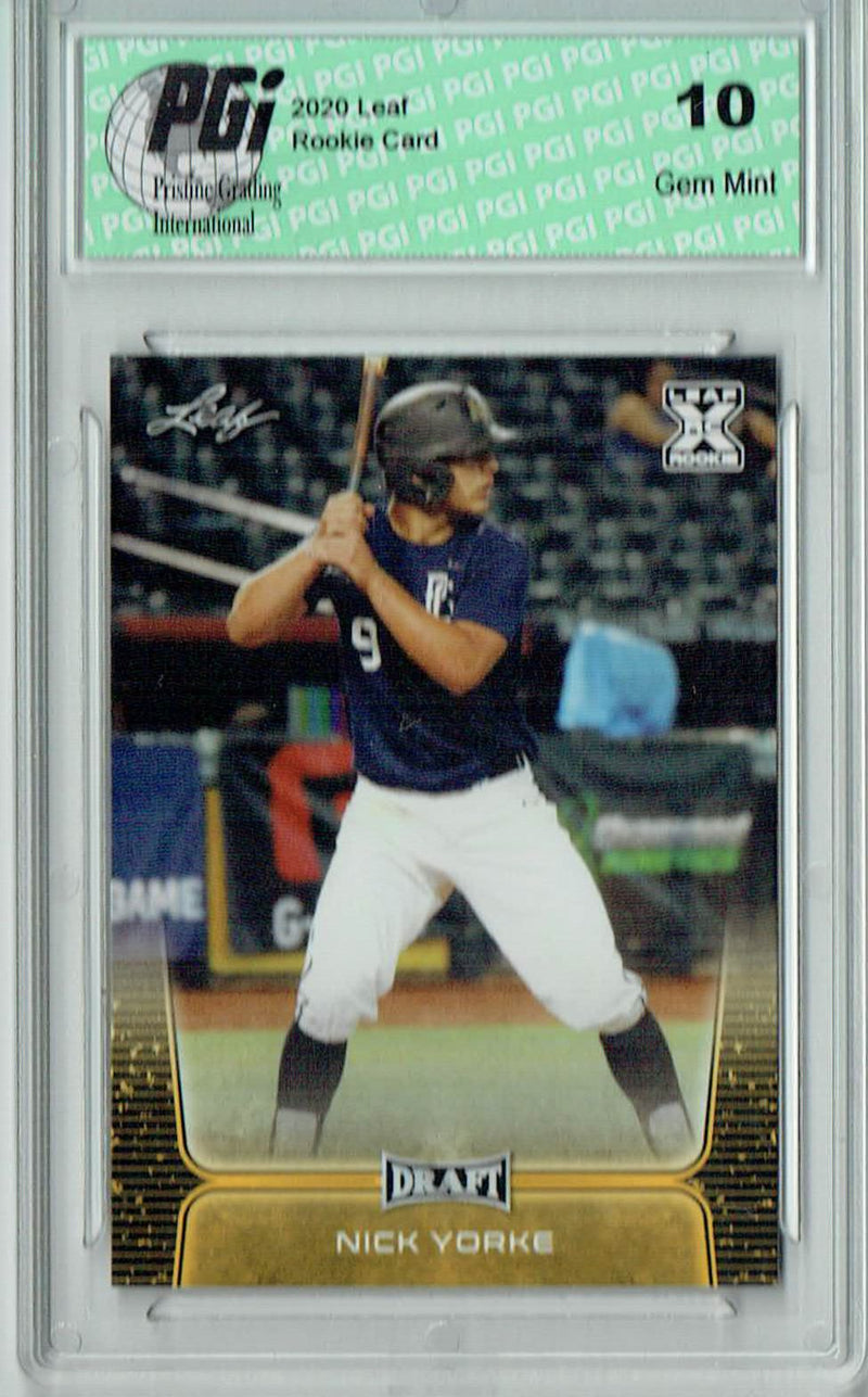 Nick Yorke 2020 Leaf Draft Baseball #40 Gold SP Rookie Card PGI 10