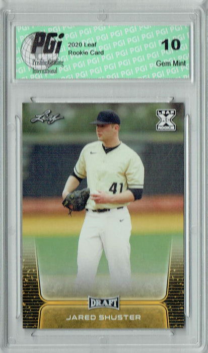 Jared Shuster 2020 Leaf Draft Baseball #45 Gold SP Rookie Card PGI 10