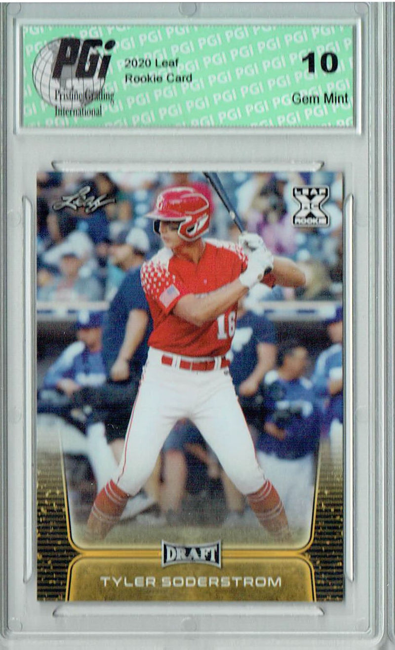 Tyler Soderstrom 2020 Leaf Draft Baseball #46 Gold SP Rookie Card PGI 10