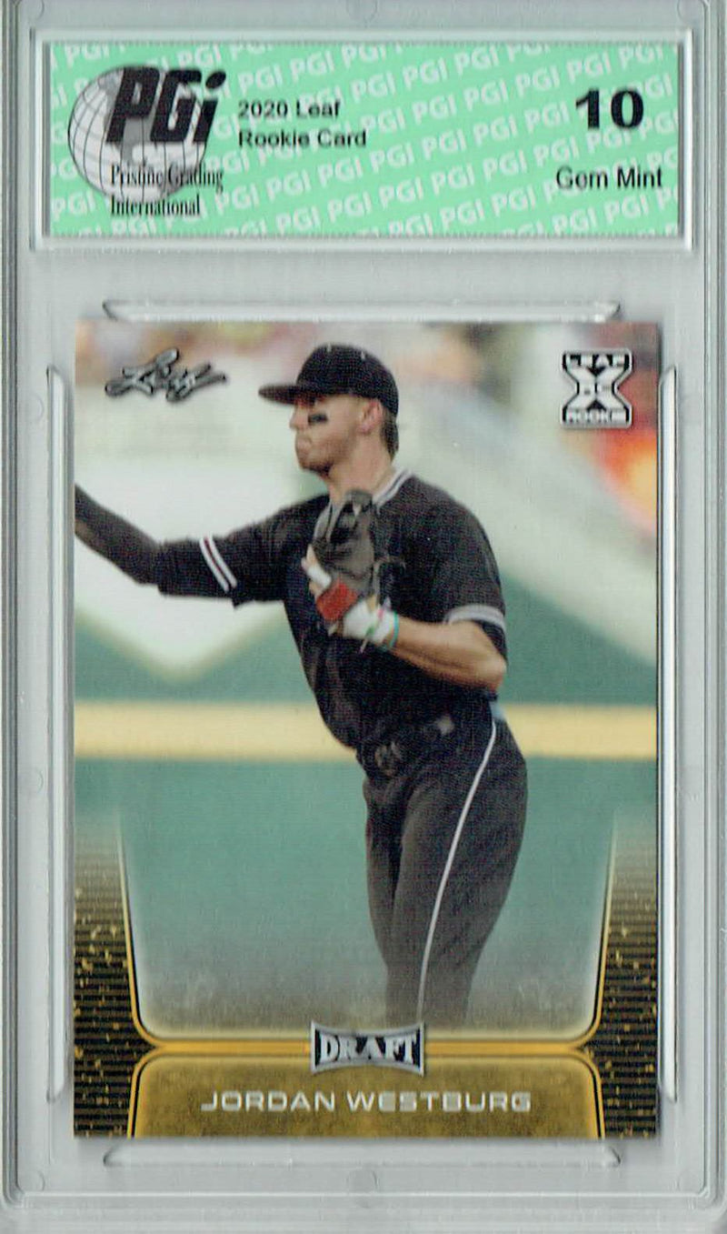 Jordan Westburg 2020 Leaf Draft Baseball #47 Gold SP Rookie Card PGI 10