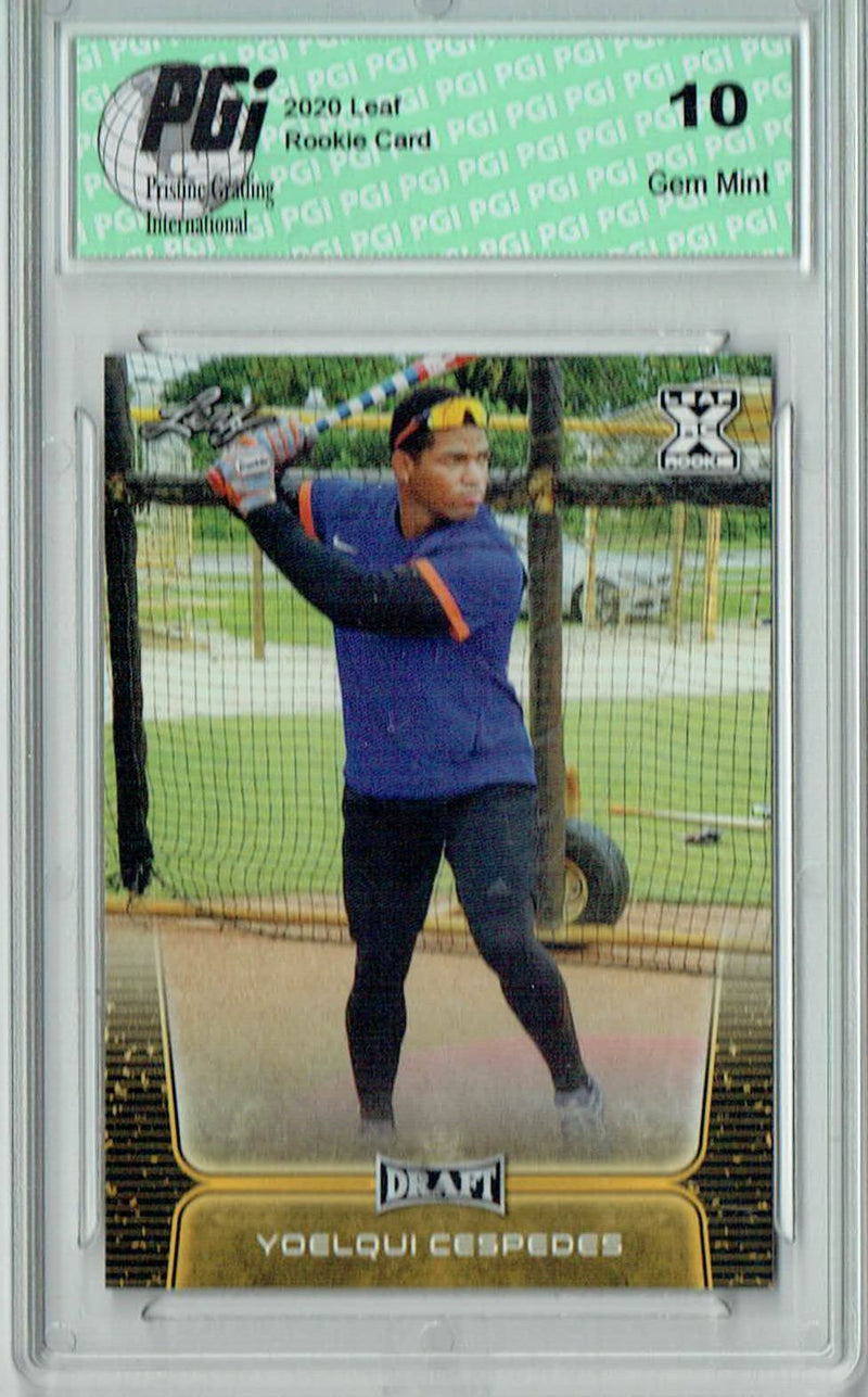 Yoelqui Cespedes 2020 Leaf Draft Baseball #49 Gold SP Rookie Card PGI 10