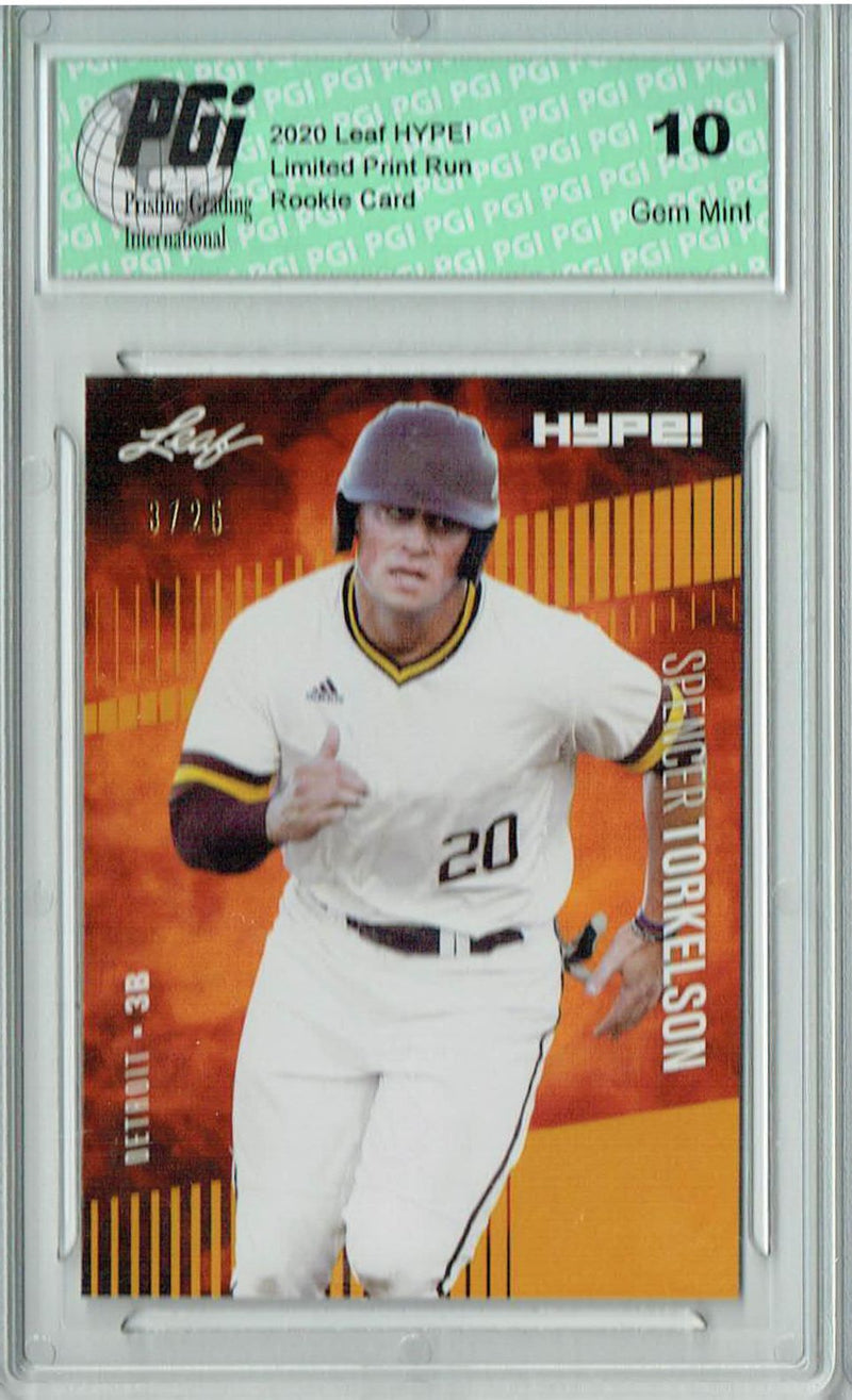Spencer Torkelson 2020 Leaf HYPE #41A Gold SP, Only 25 Made Rookie Card PGI 10