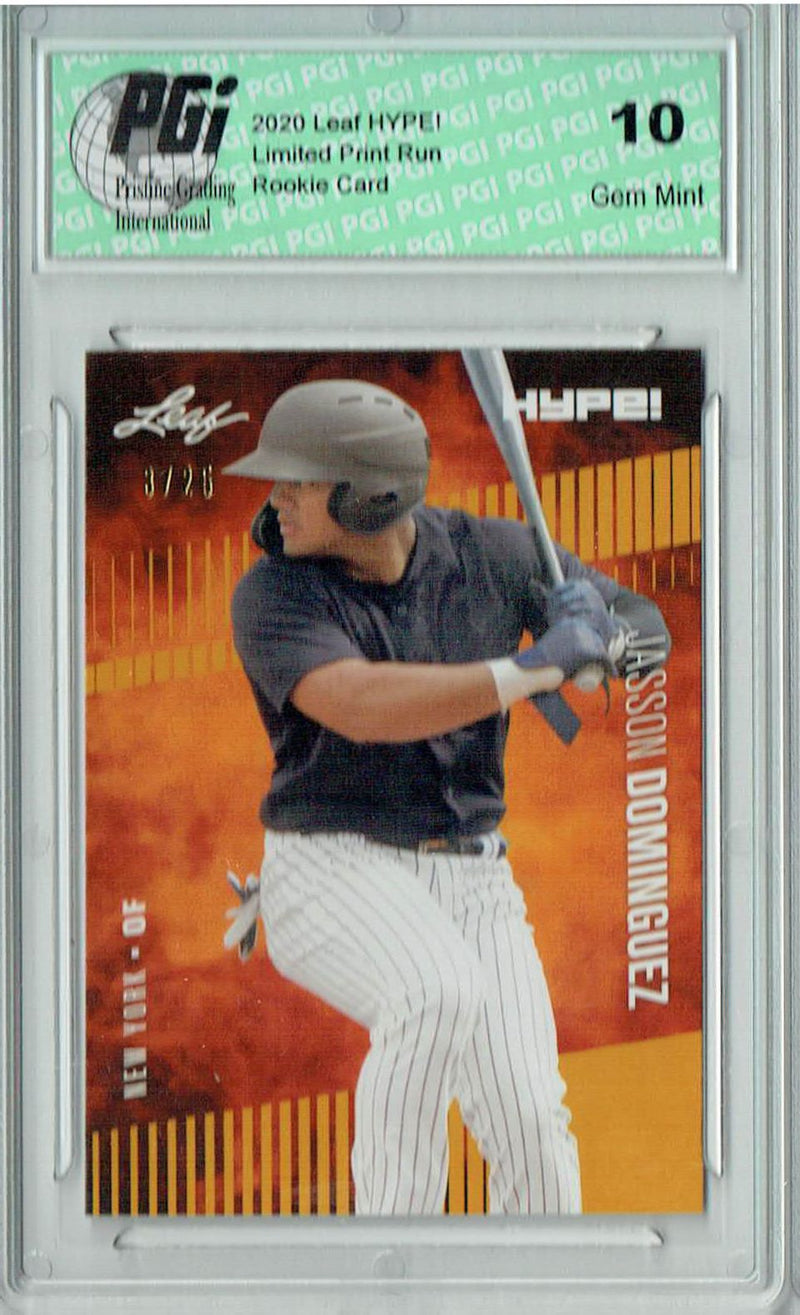 Jasson Dominguez 2020 Leaf HYPE #44 Gold SP, Only 25 Made Rookie Card PGI 10