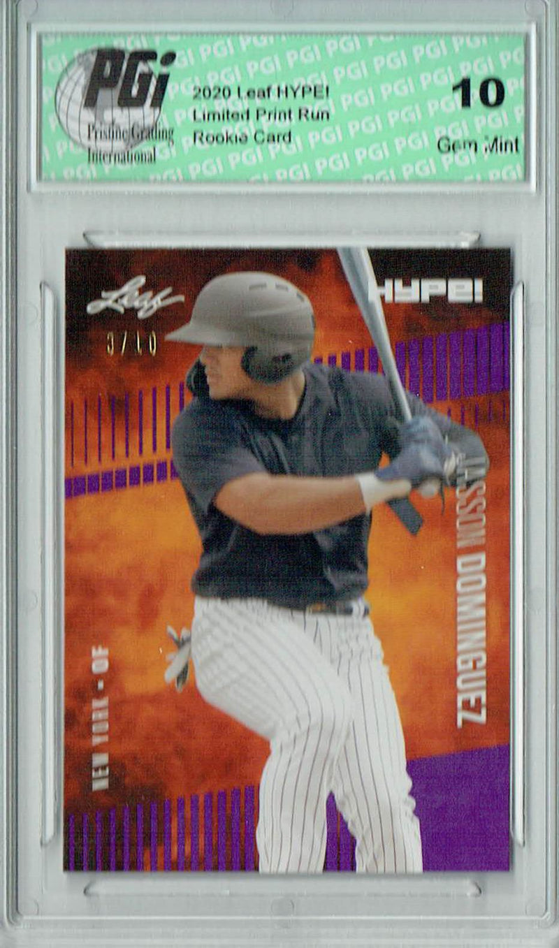 Jasson Dominguez 2020 Leaf HYPE #44 Purple SP, Only 10 Made Rookie Card PGI 10