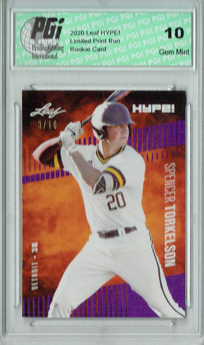 Spencer Torkelson 2020 Leaf HYPE! #41 Purple SP, Only 10 Made Rookie Card PGI 10