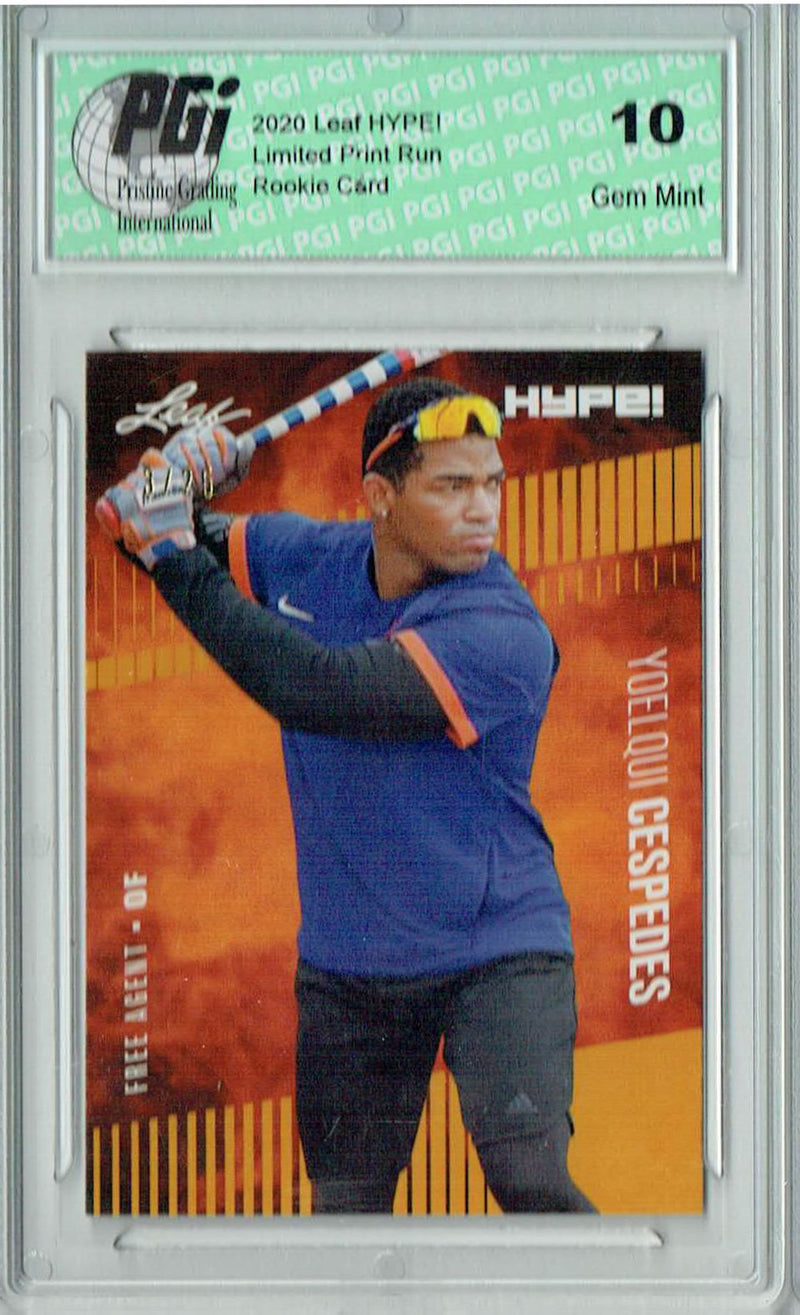 Yoelqui Cespedes 2020 Leaf HYPE #42A Gold SP, Only 25 Made Rookie Card PGI 10