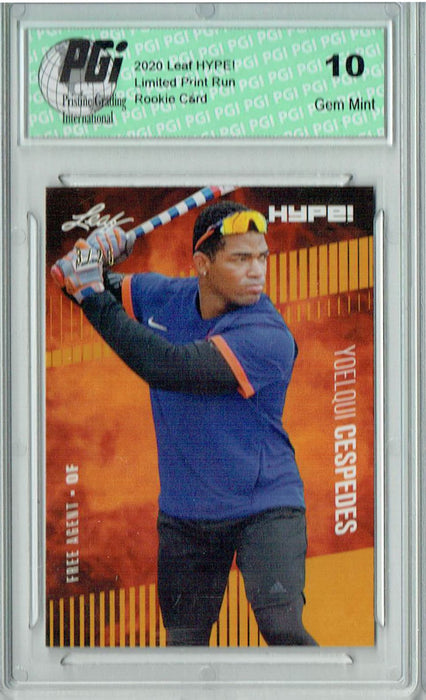 Yoelqui Cespedes 2020 Leaf HYPE! #42A Gold SP, Only 25 Made Rookie Card PGI 10