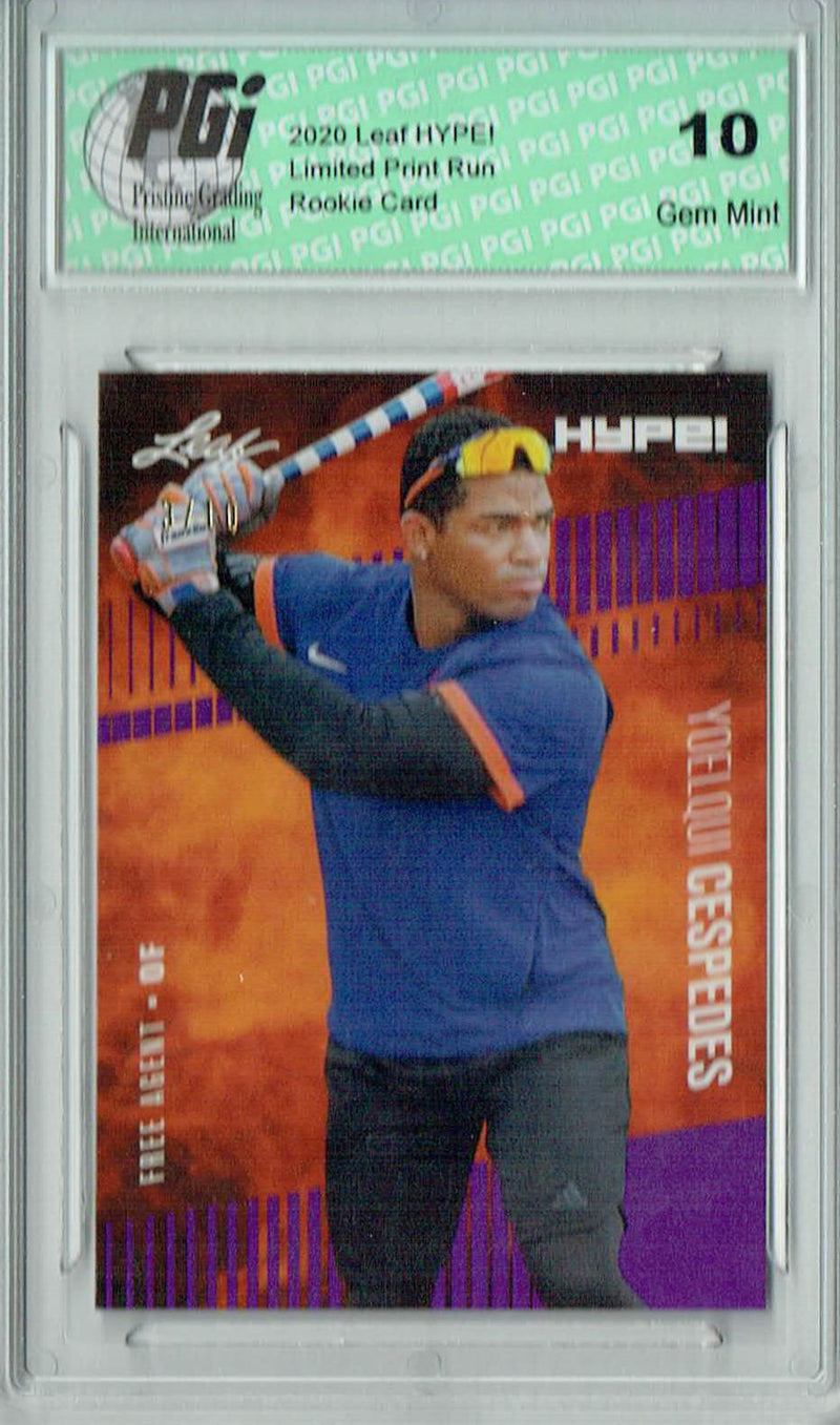 Yoelqui Cespedes 2020 Leaf HYPE #42A Purple SP, Only 10 Made Rookie Card PGI 10