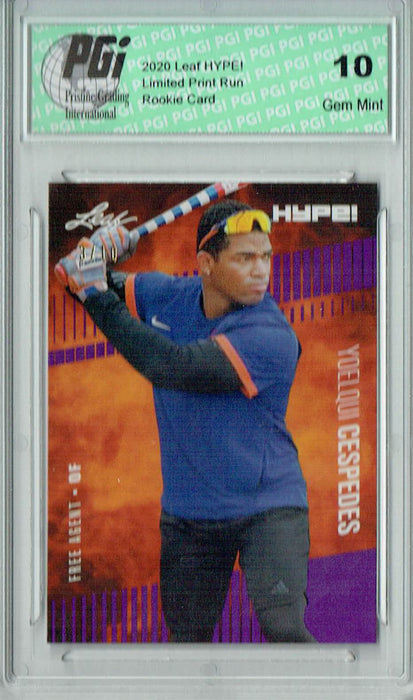 Yoelqui Cespedes 2020 Leaf HYPE! #42A Purple SP, Only 10 Made Rookie Card PGI 10