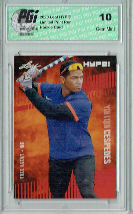 Yoelqui Cespedes 2020 Leaf HYPE! #42A Red SP, Only 5 Made Rookie Card PGI 10