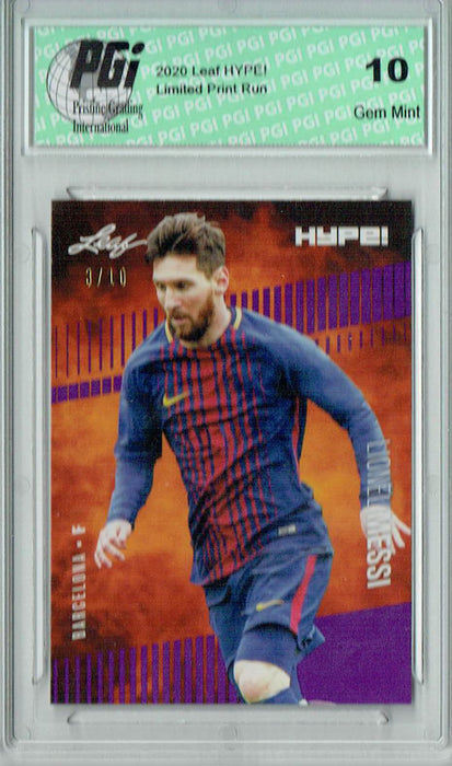 Lionel Messi 2020 Leaf HYPE! #46 Purple SP, Only 10 Made Rare Card PGI 10