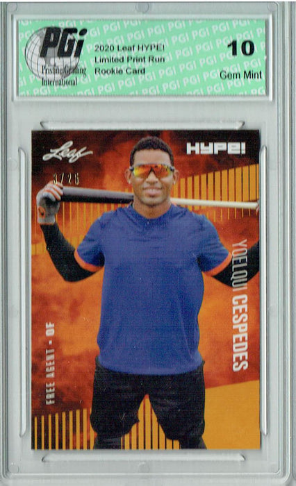 Yoelqui Cespedes 2020 Leaf HYPE! #42 Gold SP, Only 25 Made Rookie Card PGI 10