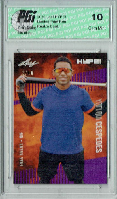 Yoelqui Cespedes 2020 Leaf HYPE! #42 Purple SP, Only 10 Made Rookie Card PGI 10