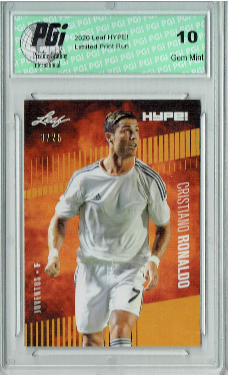 Cristiano Ronaldo 2020 Leaf HYPE #47 Gold SP, Only 25 Made Rare Card PGI 10