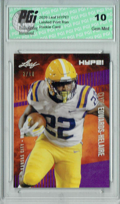 Clyde Edwards-Helaire 2020 Leaf HYPE! #36 Purple Only 10 Made Rookie Card PGI 10