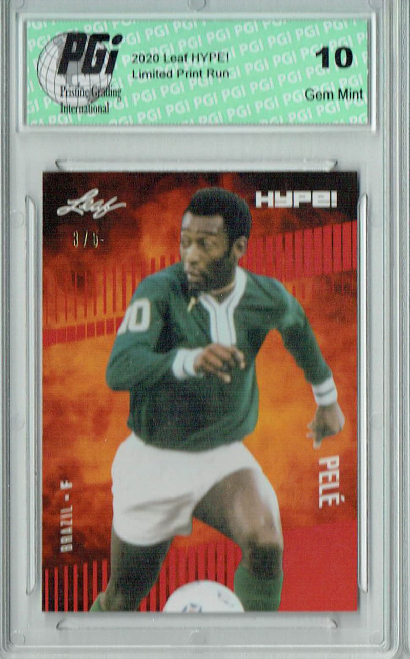 Pele 2020 Leaf HYPE #45 Red SP, Only 5 Made Rare Card PGI 10