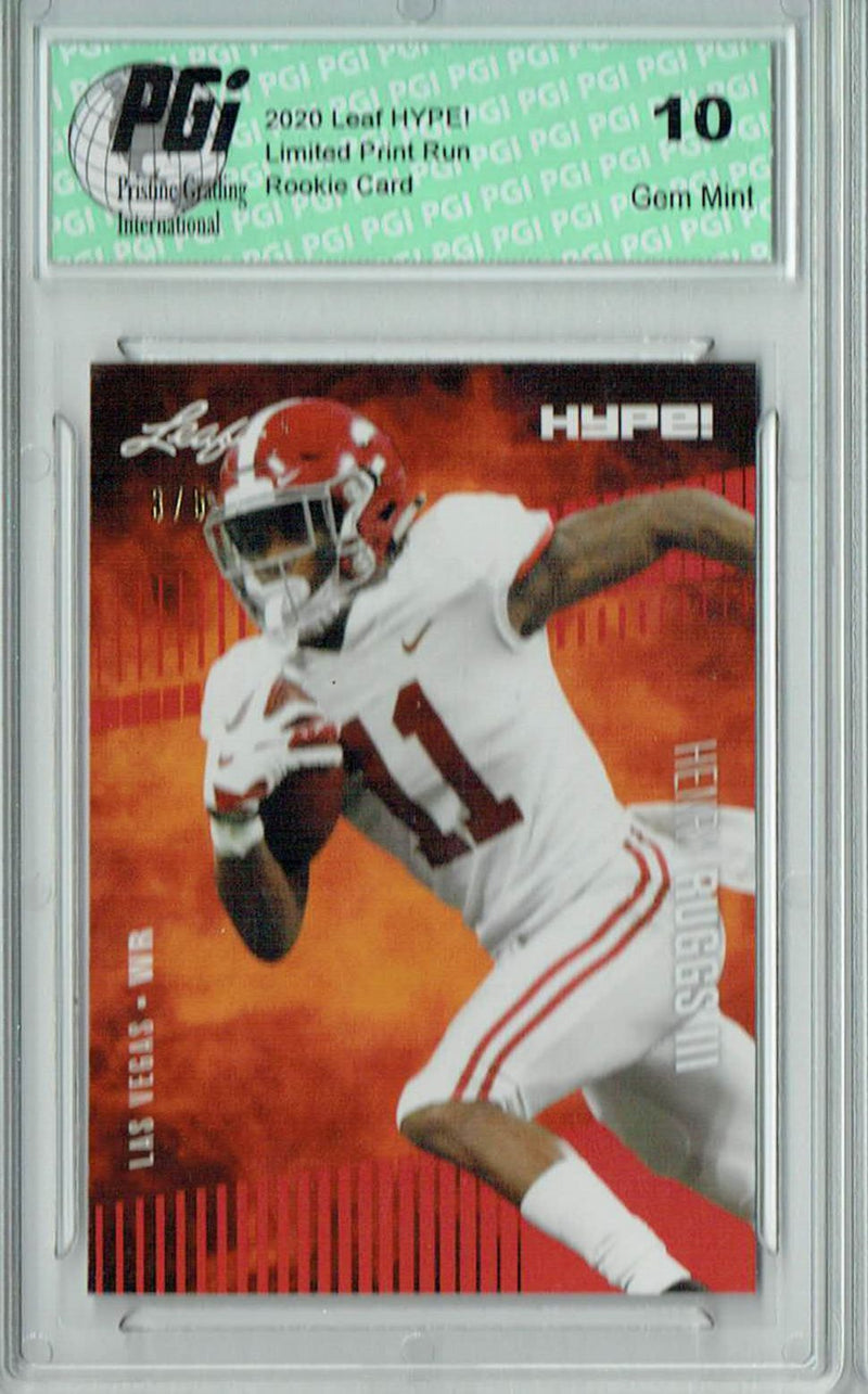Henry Ruggs III Rookie Card Las Vegas PGI 10 Gem Mint Football Trading Card 2020 Leaf HYPE! #37 Red SP, Only 5 Made