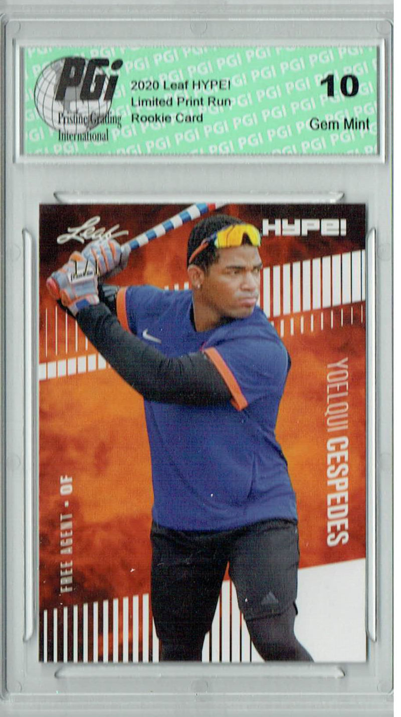 Yoelqui Cespedes 2020 Leaf HYPE! #42A White Blank Back 1/1 Rookie Card PGI 10
