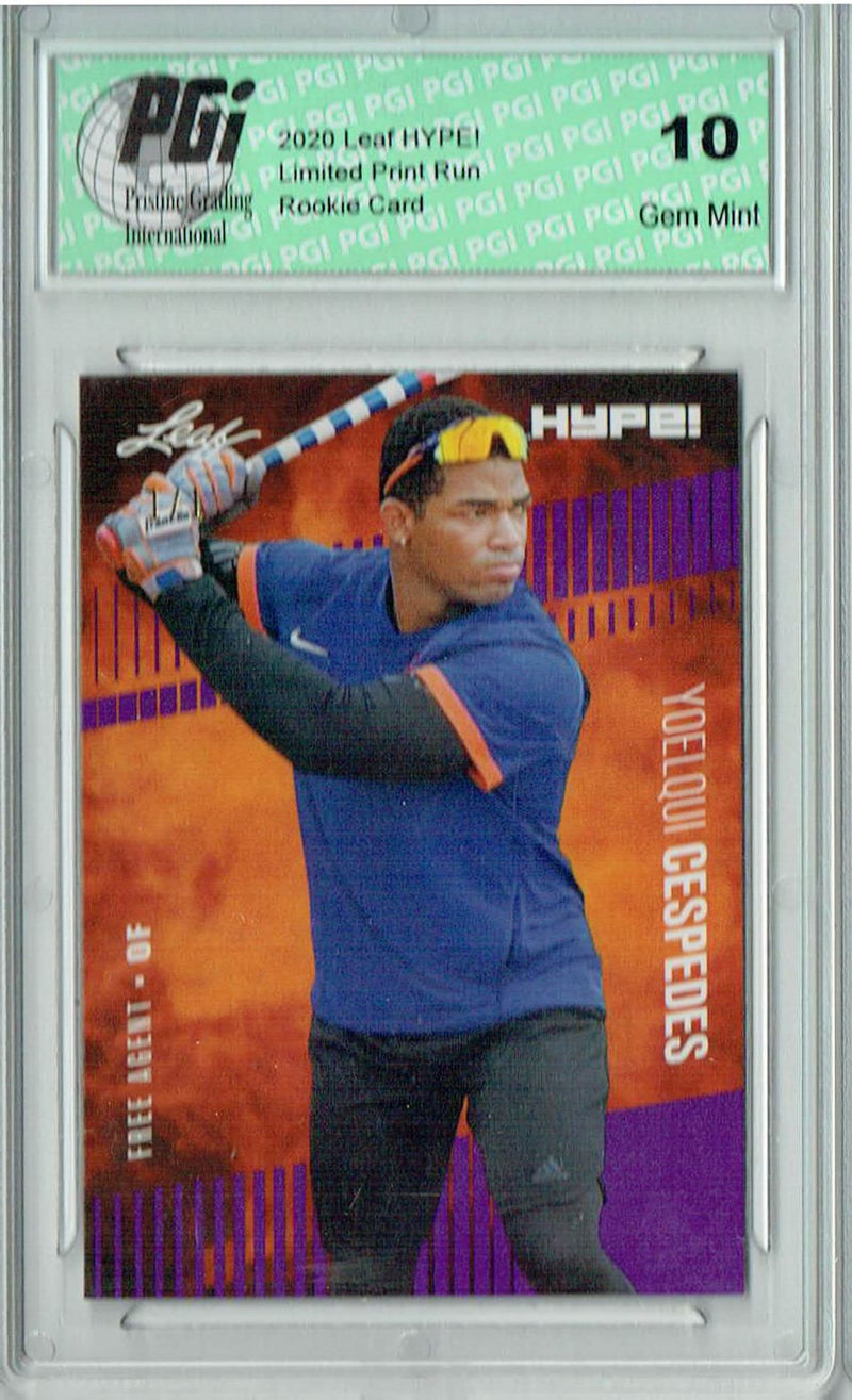 Yoelqui Cespedes 2020 Leaf HYPE #42A Purple Blank Back 1/1 Rookie Card PGI 10