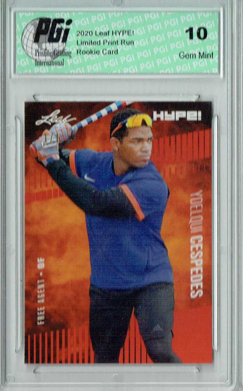 Yoelqui Cespedes 2020 Leaf HYPE! #42A Orange Blank Back 1/1 Rookie Card PGI 10
