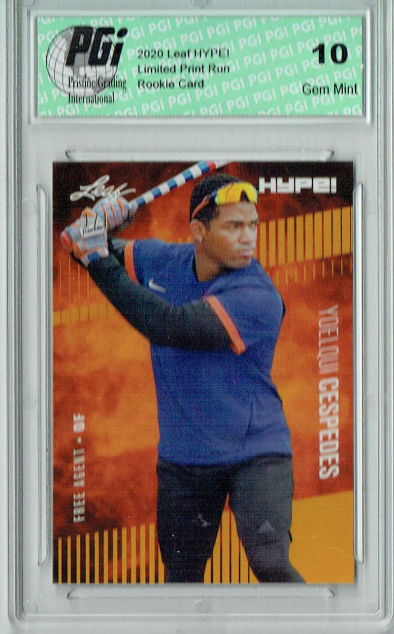 Yoelqui Cespedes 2020 Leaf HYPE! #42A Gold Blank Back 1/1 Rookie Card PGI 10