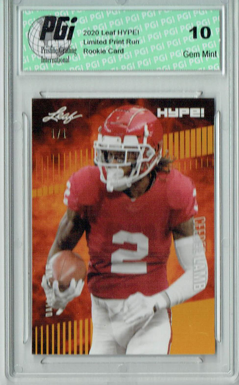 CeeDee Lamb Rookie Card Dallas PGI 10 Gem Mint Football Trading Card 2020 Leaf HYPE! #35A Gold Blank Back 1/1