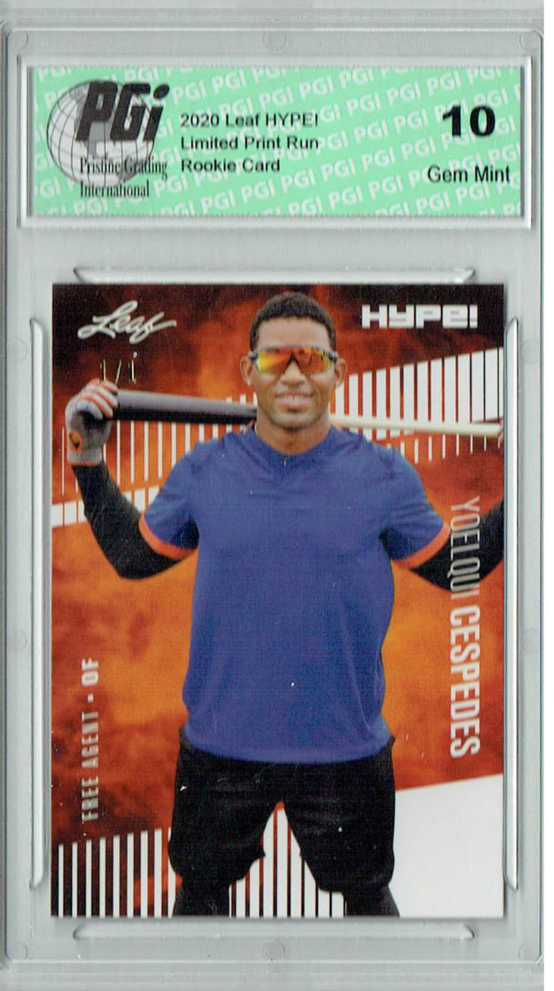 Yoelqui Cespedes 2020 Leaf HYPE #42 White Blank Back 1/1 Rookie Card PGI 10