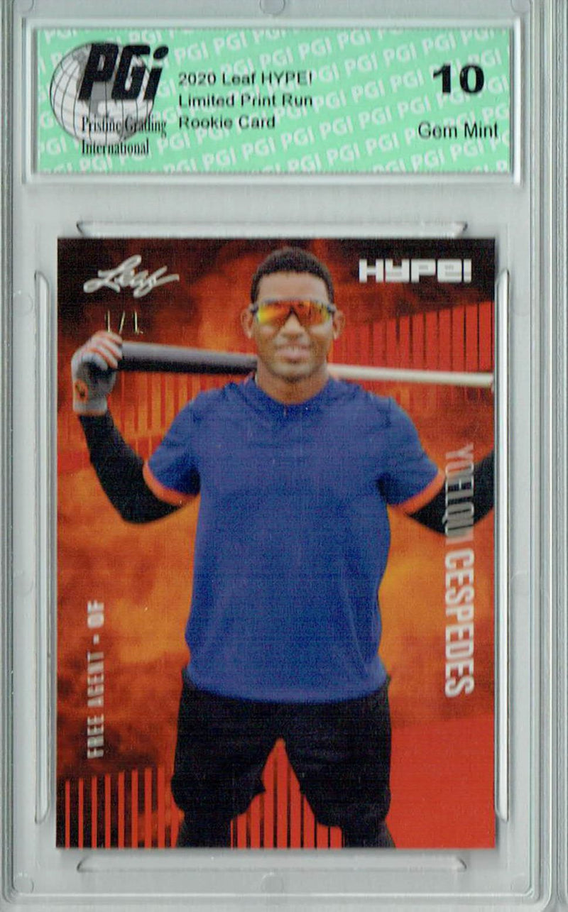 Yoelqui Cespedes 2020 Leaf HYPE! #42 Orange Blank Back 1/1 Rookie Card PGI 10