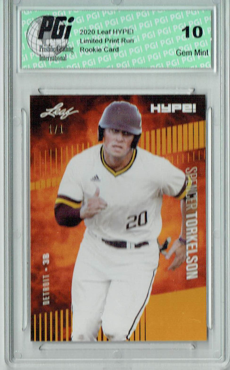 Spencer Torkelson 2020 Leaf HYPE! #41A Gold Blank Back 1/1 Rookie Card PGI 10