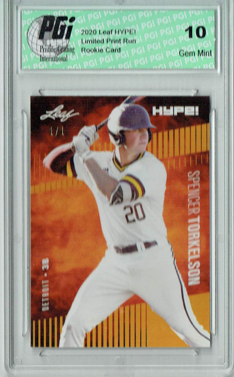 Spencer Torkelson 2020 Leaf HYPE! #41 Gold Blank Back 1/1 Rookie Card PGI 10