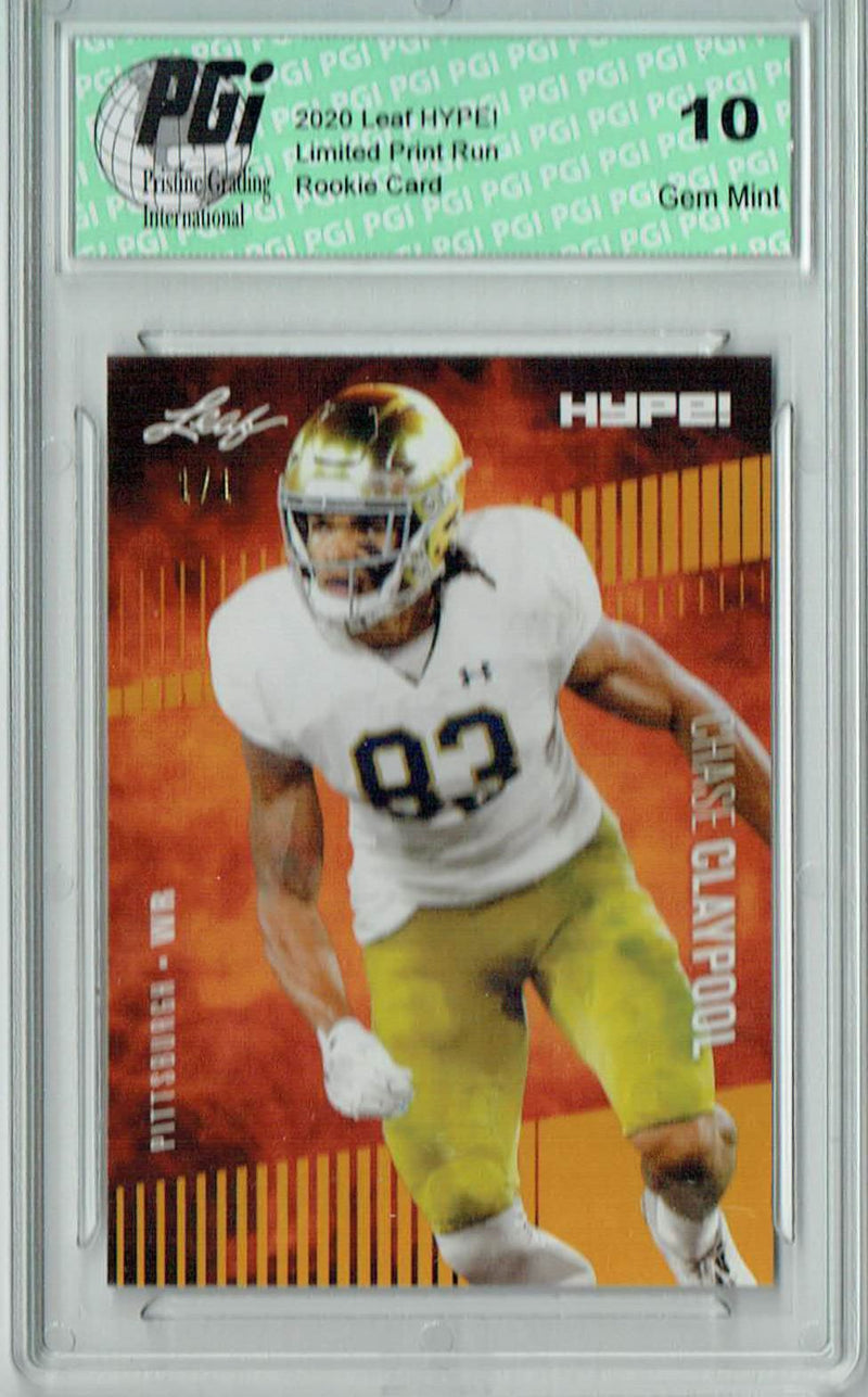 Chase Claypool Rookie Card Pittsburgh PGI 10 Gem Mint Football Trading Card 2020 Leaf HYPE! #40 Gold Blank Back 1/1