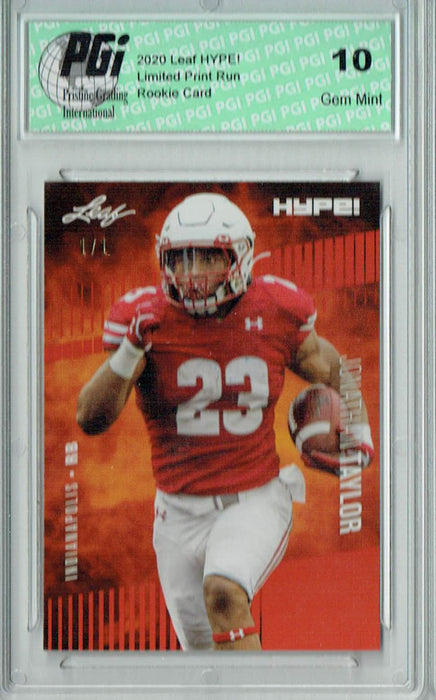 Jonathan Taylor 2020 Leaf HYPE! #38 Orange Blank Back 1/1 Rookie Card PGI 10